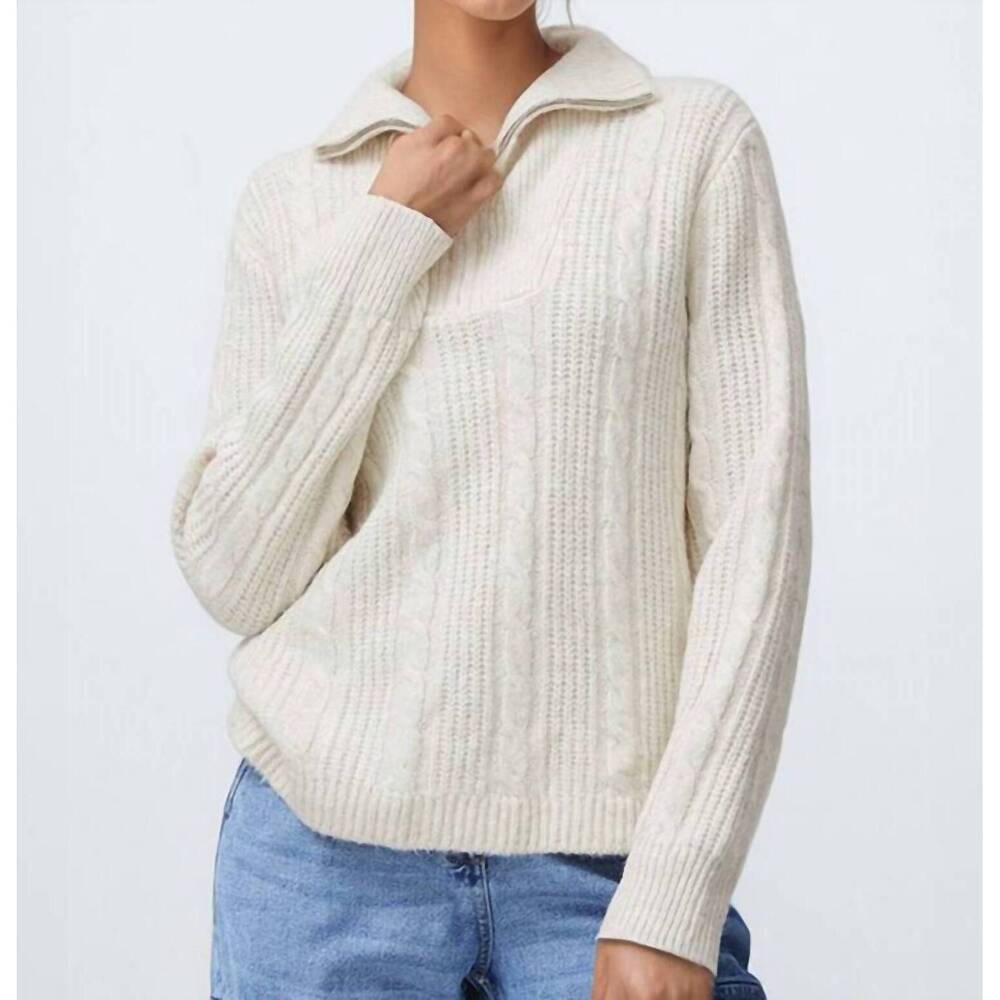 NEW B.YOUNG nopa 1/2 zip sweater in off white